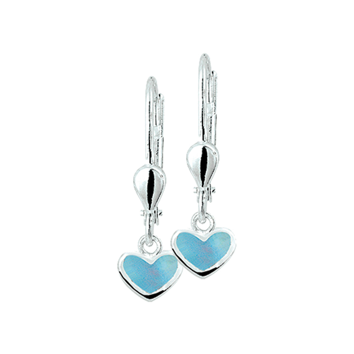 Oorhangers hart brisur haak zilver wit