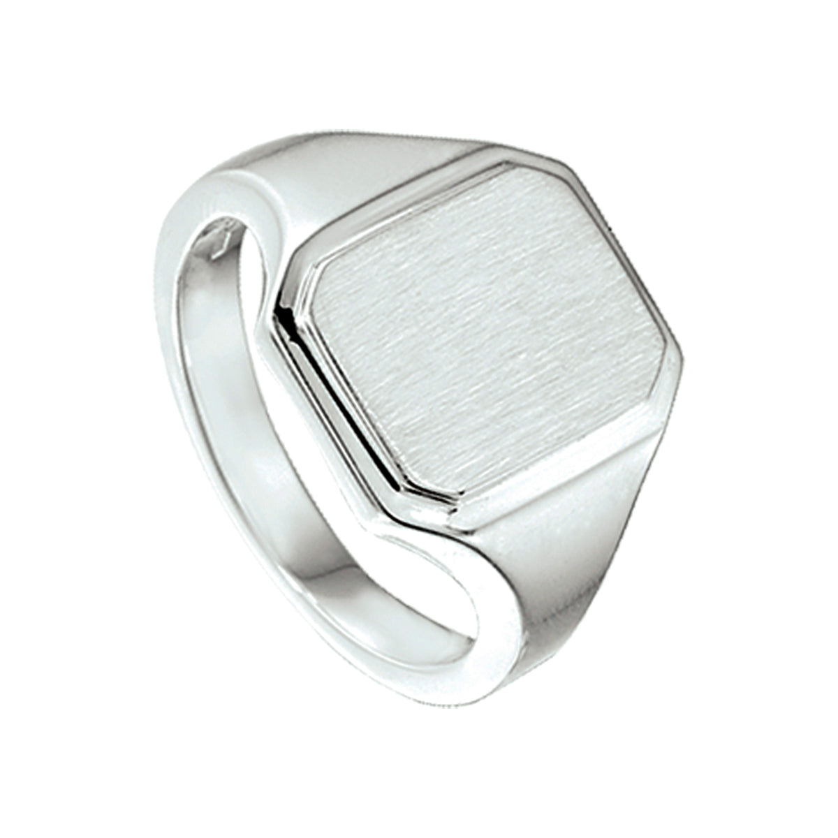 Graveerring poli/mat zilver wit