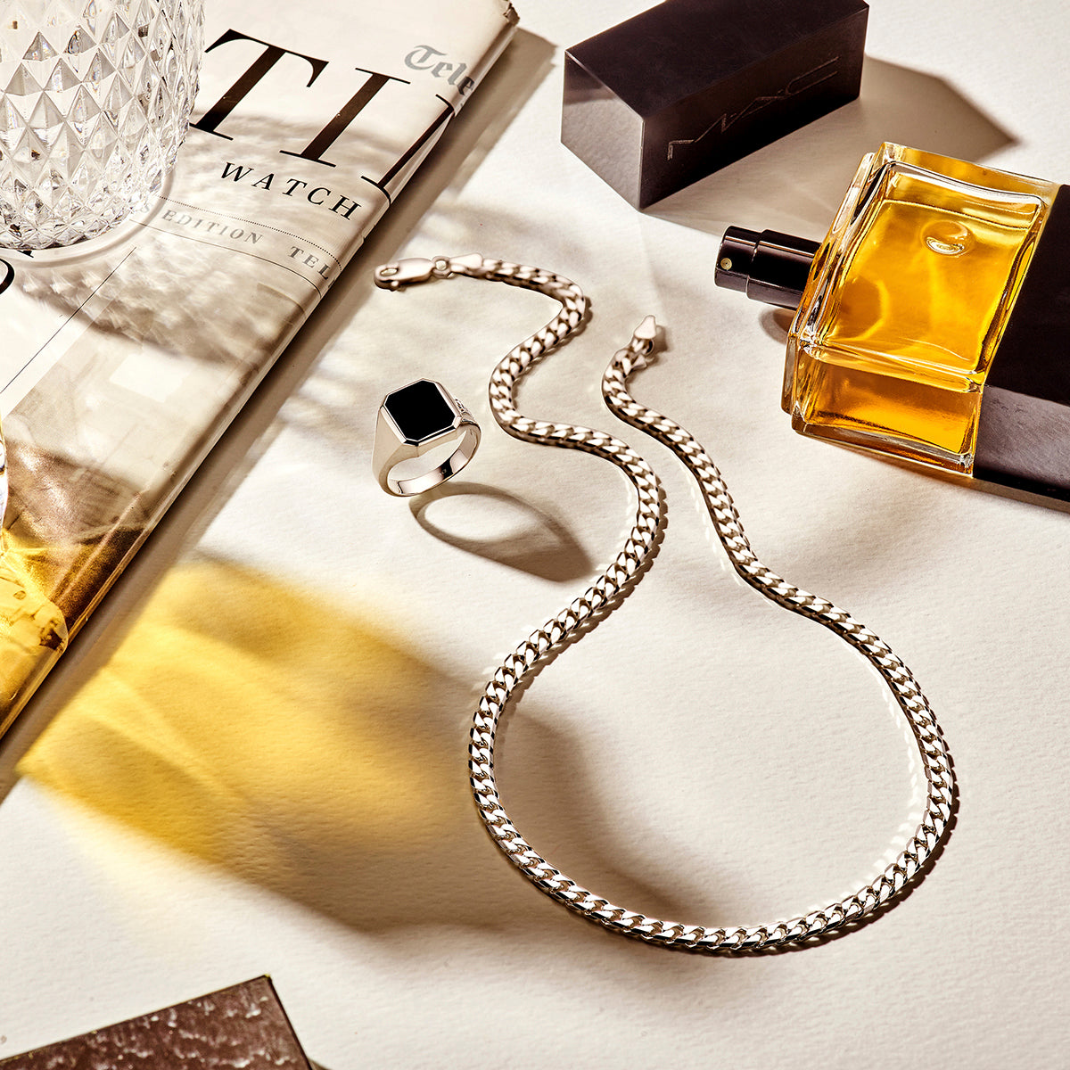 Zegelring massief onyx 13 x 11mm zilver wit