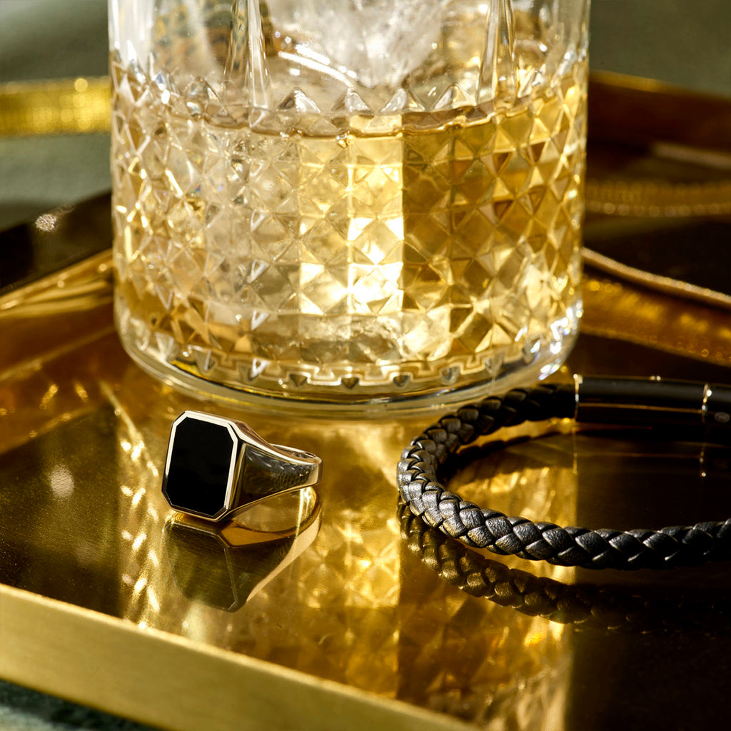 Zegelring massief onyx 13 x 11mm zilver wit