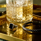 Zegelring massief onyx 13 x 11mm zilver wit