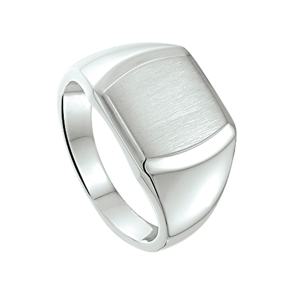 Graveerring poli/mat zilver wit