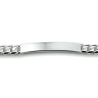 Graveerarmband gourmette 6-zijdes geslepen plaat 6,0 mm zilver wit