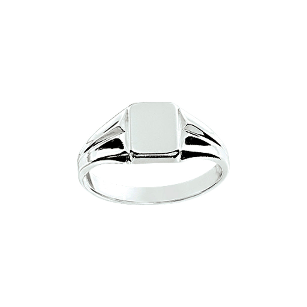 Graveerring massief zilver wit