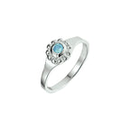 Ring blauw zirkonia zilver wit