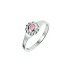 Ring roze zirkonia zilver wit