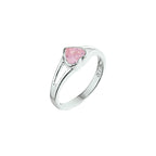 Ring hart roze zirkonia zilver wit