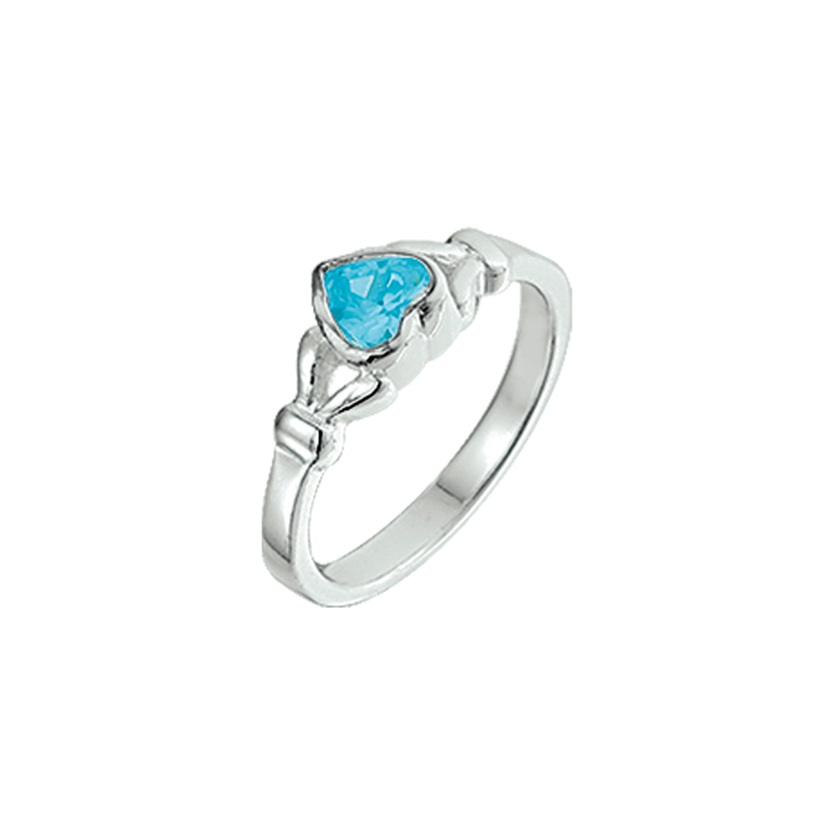 Ring hart zirkonia zilver wit