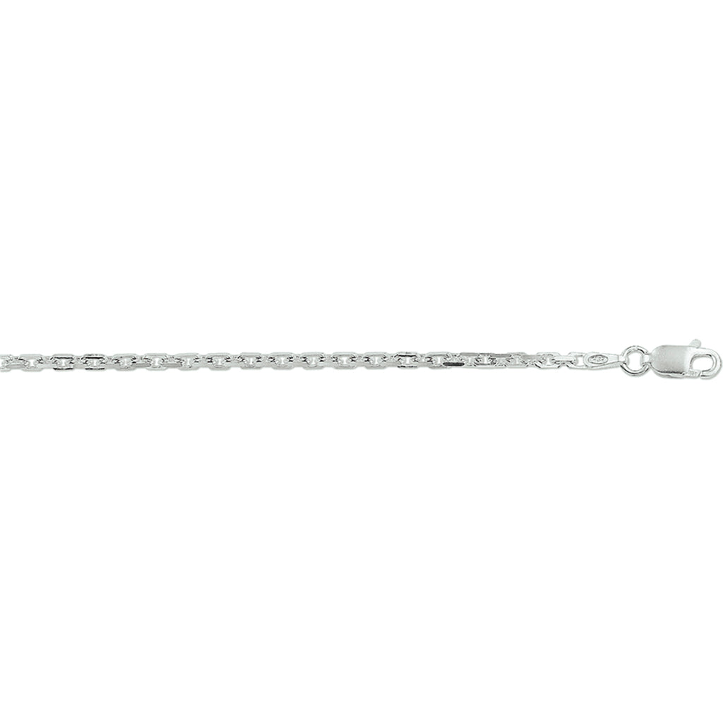 Collier anker gediamanteerd 2,1 mm zilver wit