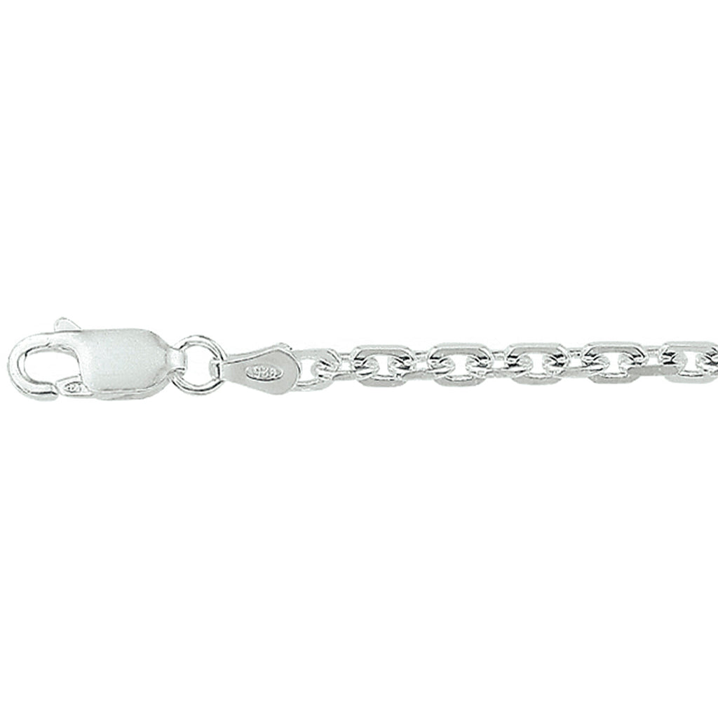 Collier anker gediamanteerd 2,8 mm zilver wit