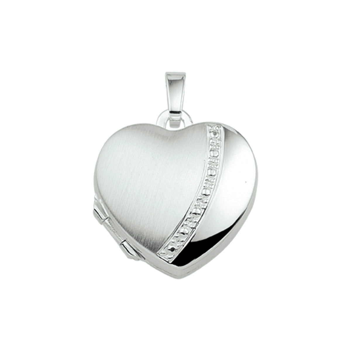 Medaillon poli/mat zilver wit