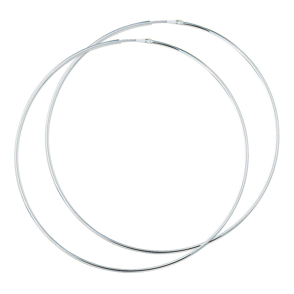 Oorringen 1,7 mm ronde buis zilver wit