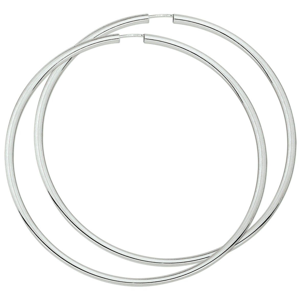 Oorringen 2,5 mm ronde buis zilver wit