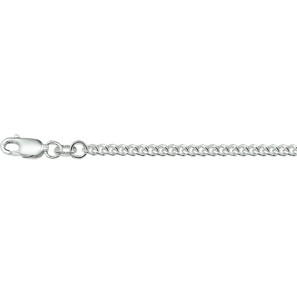 Collier gourmette 2,6 mm zilver wit