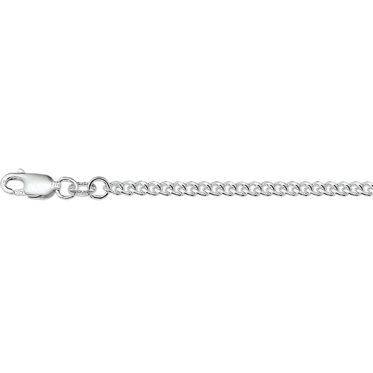 Collier gourmette 2,6 mm zilver wit