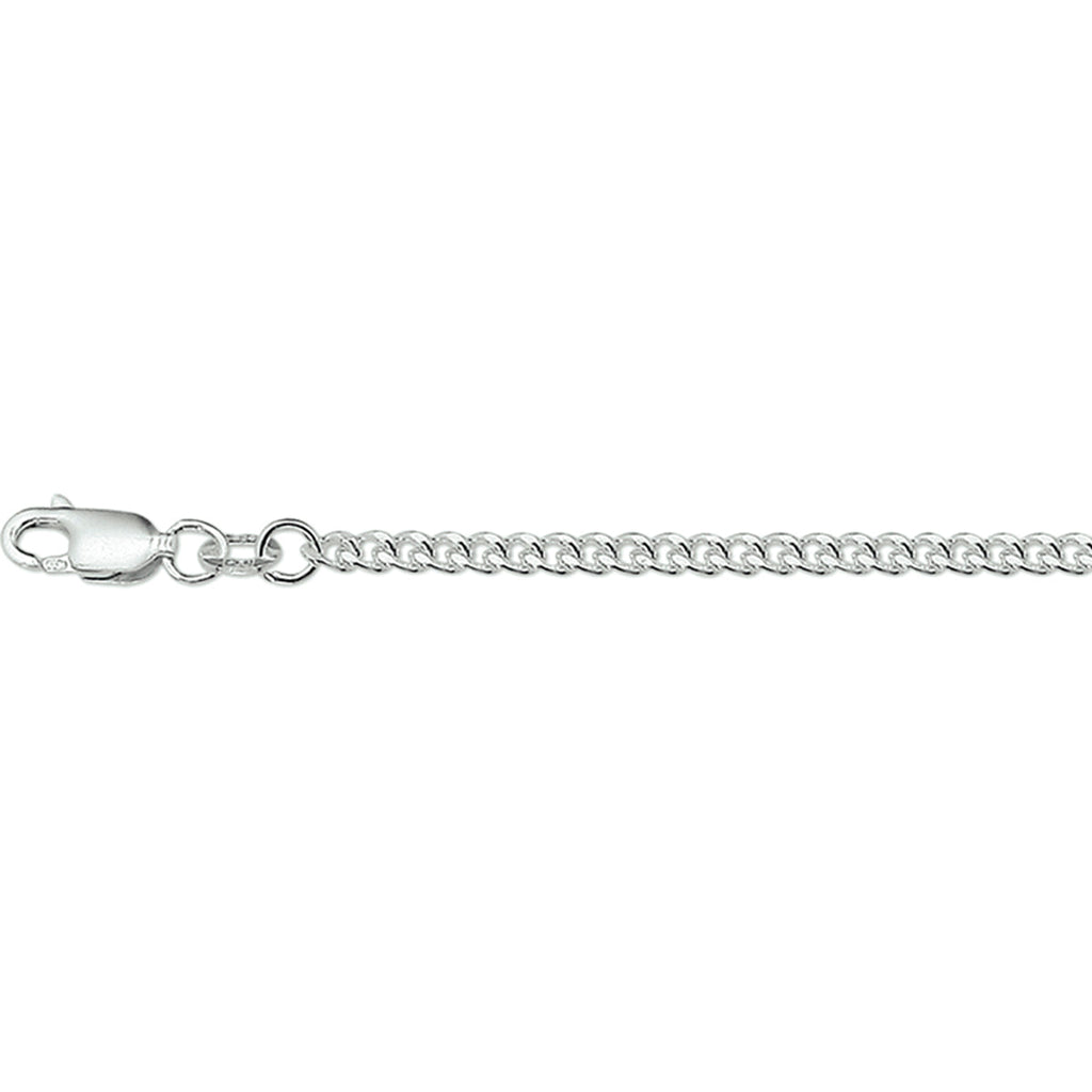 Collier gourmette 2,6 mm zilver wit