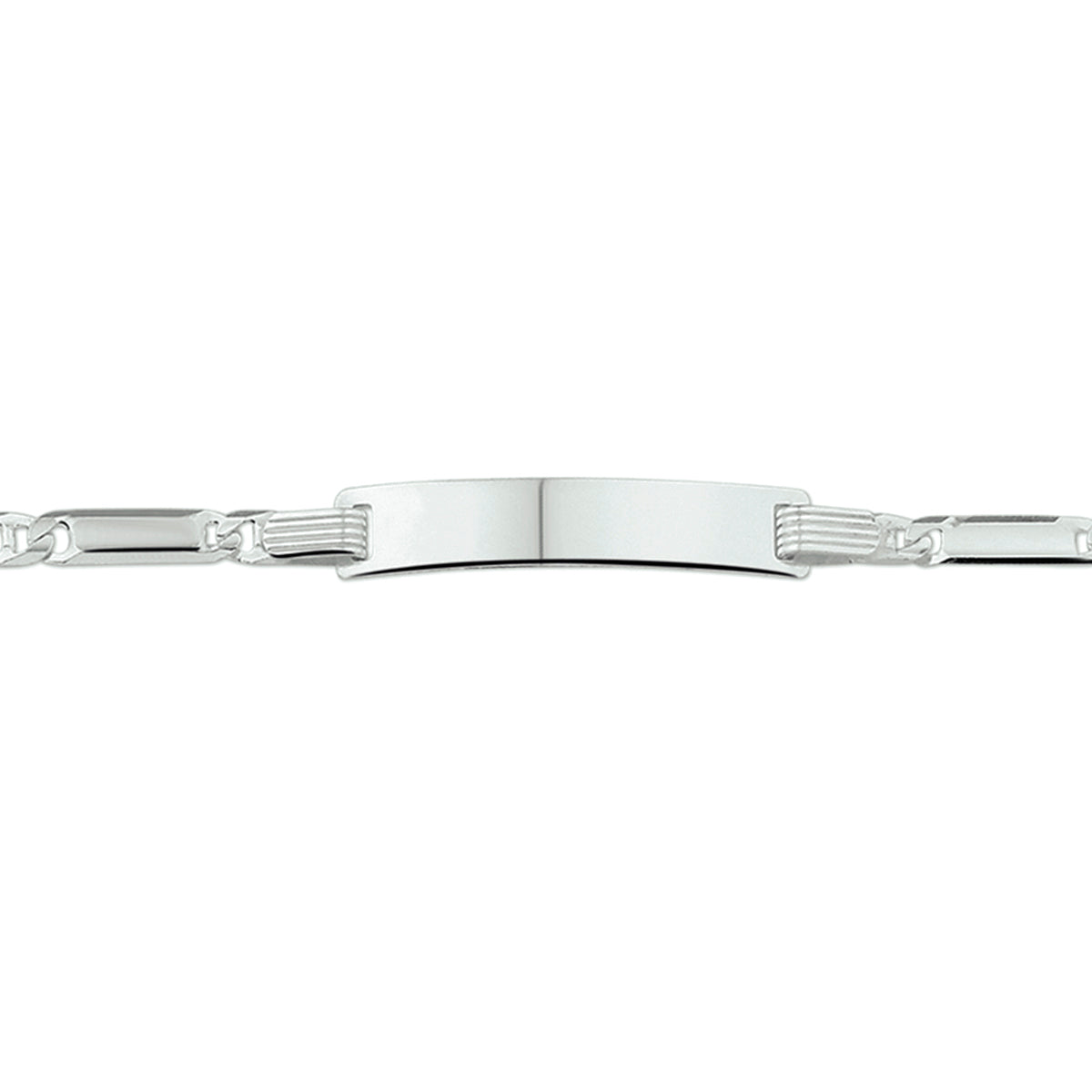 Graveerarmband anker plaat 5,0 mm zilver wit