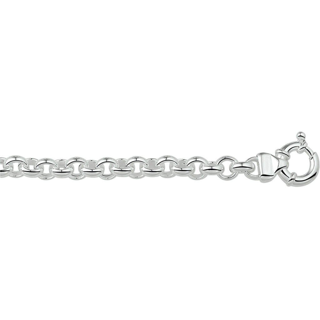 Armband jasseron 8,3 mm met groot springslot zilver wit