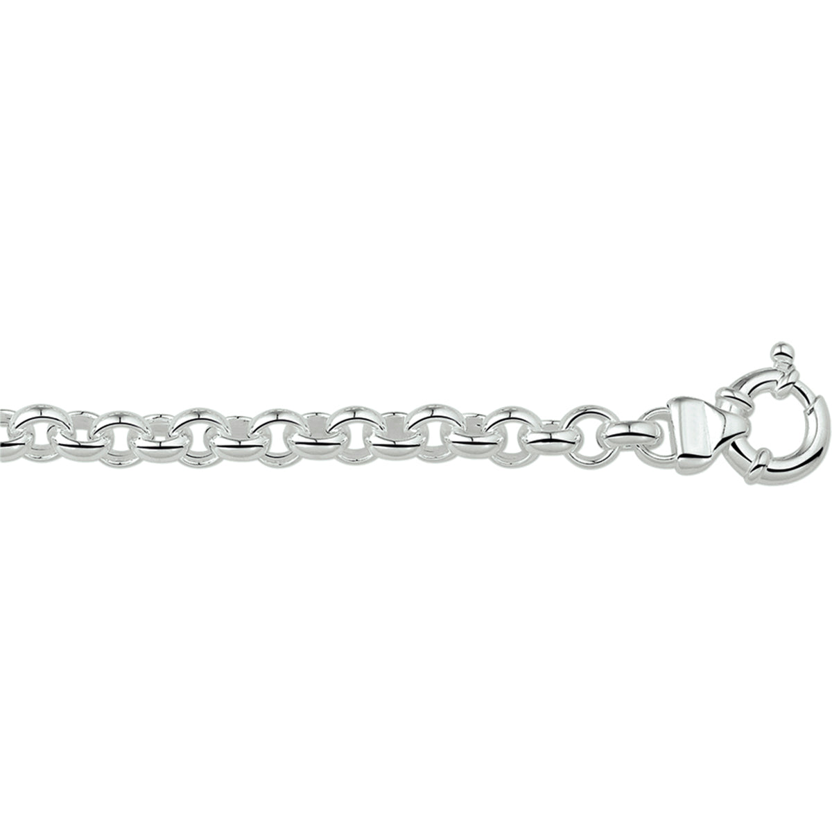 Armband jasseron 8,3 mm met groot springslot zilver wit