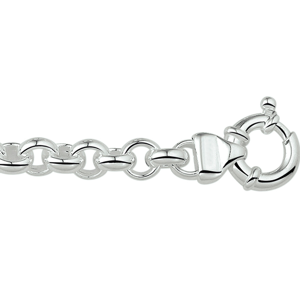 Armband jasseron 8,3 mm met groot springslot zilver wit