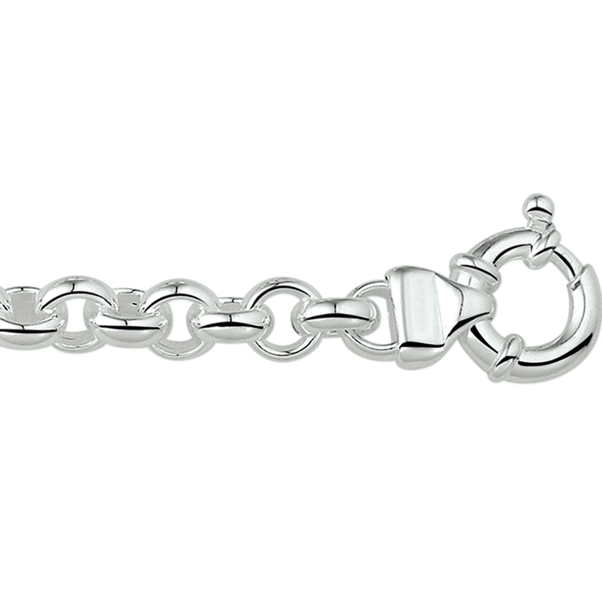 Armband jasseron 8,3 mm met groot springslot zilver wit