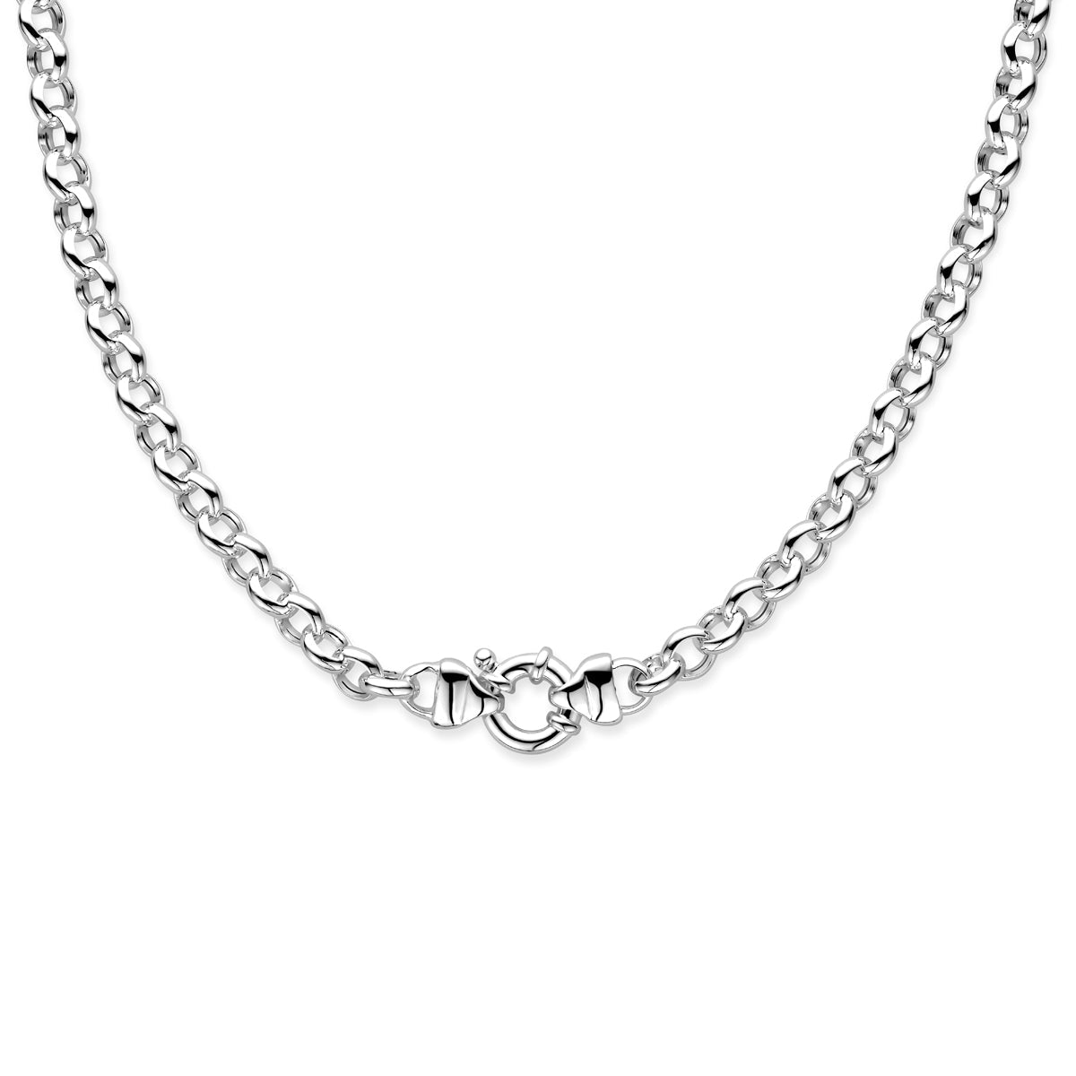 Collier jasseron 8,3 mm met groot springslot zilver wit