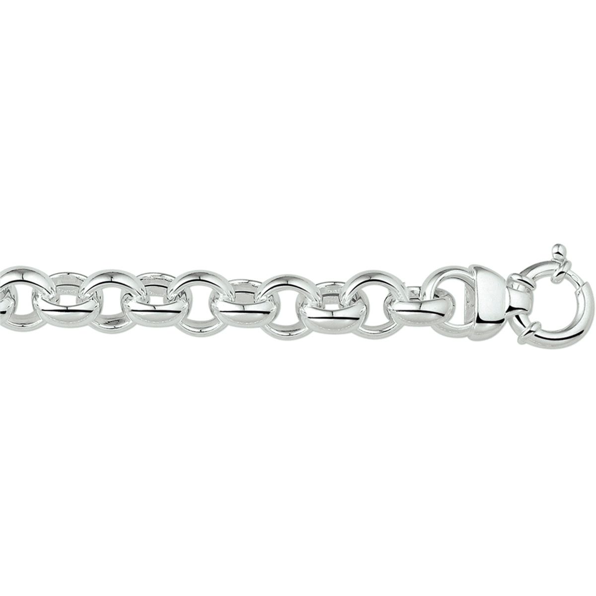 Armband jasseron 13 mm met groot springslot zilver wit