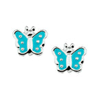 Oorknoppen vlinder zilver wit