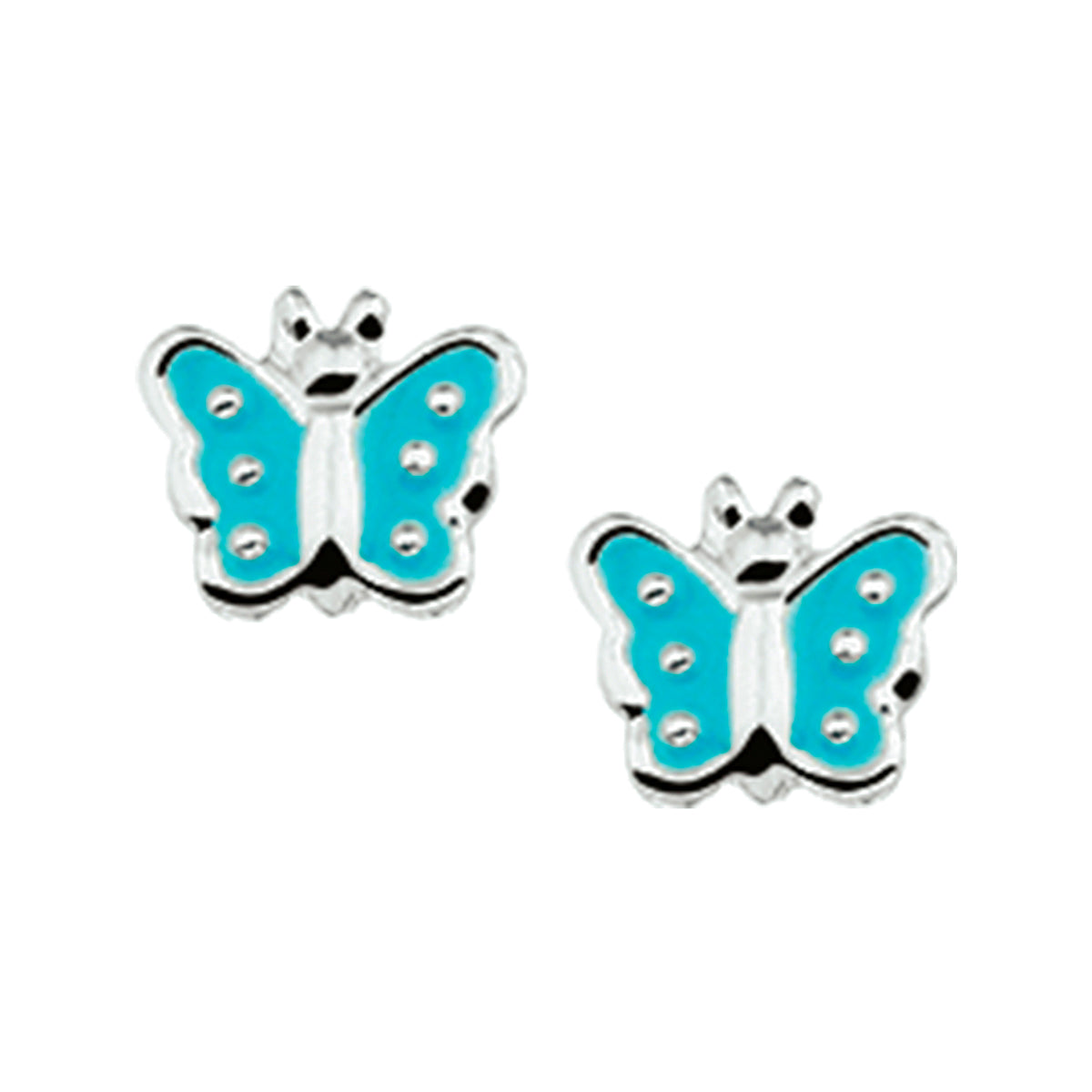 Oorknoppen vlinder zilver wit