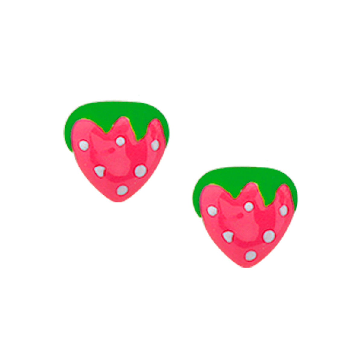 Oorknoppen aardbei zilver wit