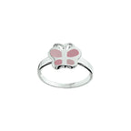 Ring vlinder zilver wit