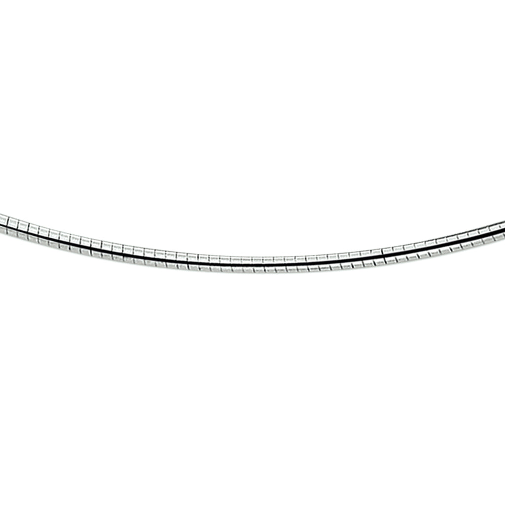 Collier omega rond 1,75 mm zilver wit