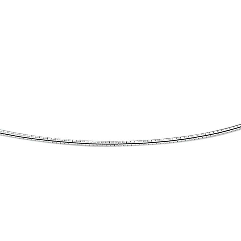 Collier omega rond 1,4 mm zilver wit