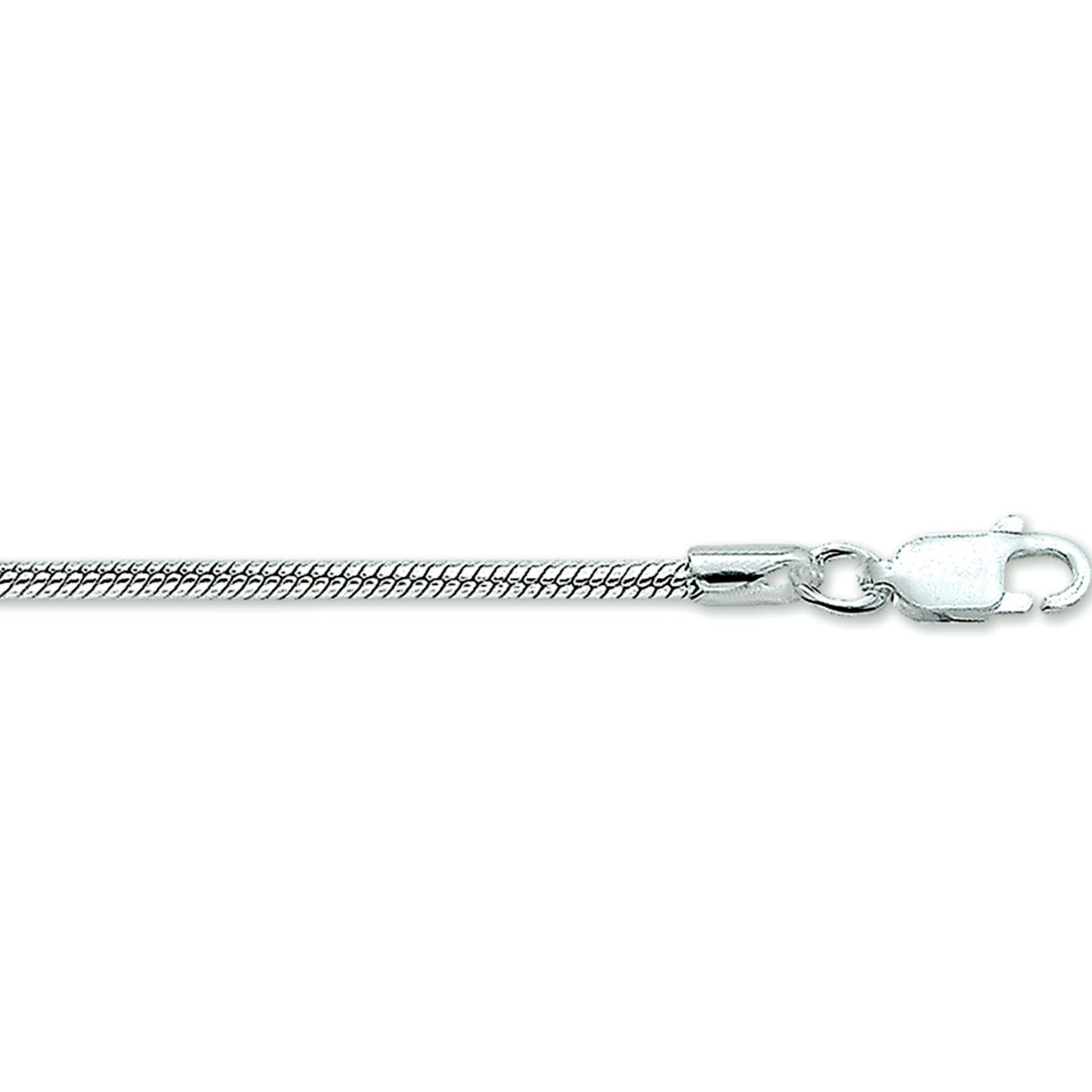 Collier slang rond 2,0 mm zilver wit