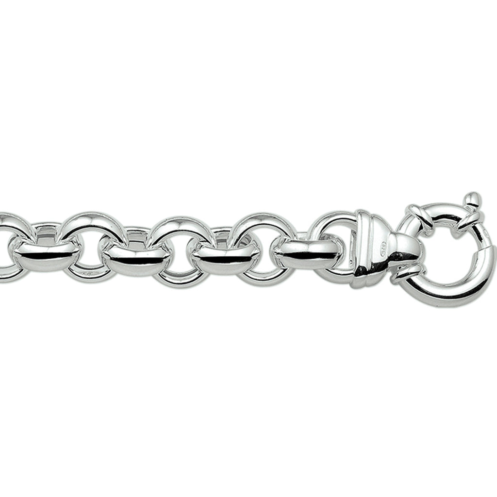 Armband jasseron 6 mm met groot springslot zilver wit