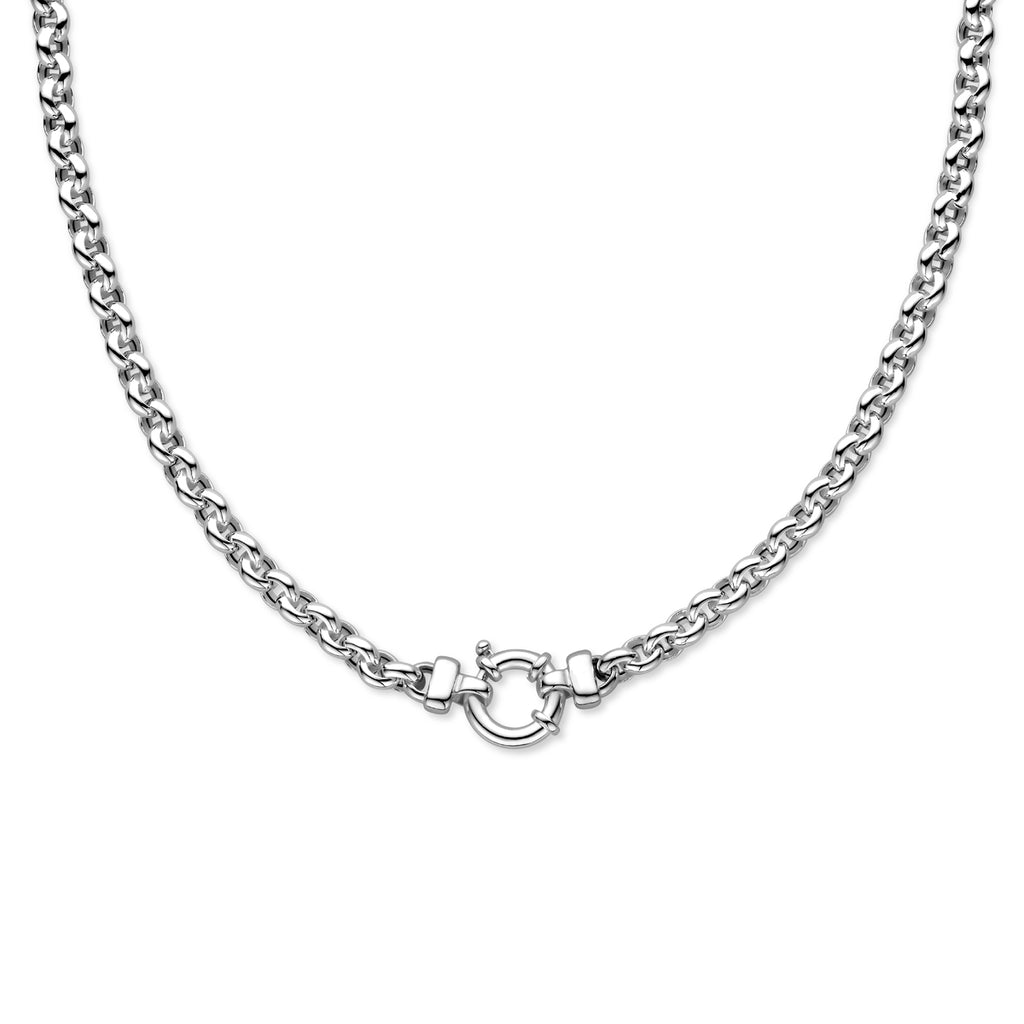 Collier jasseron 6 mm met groot springslot zilver wit
