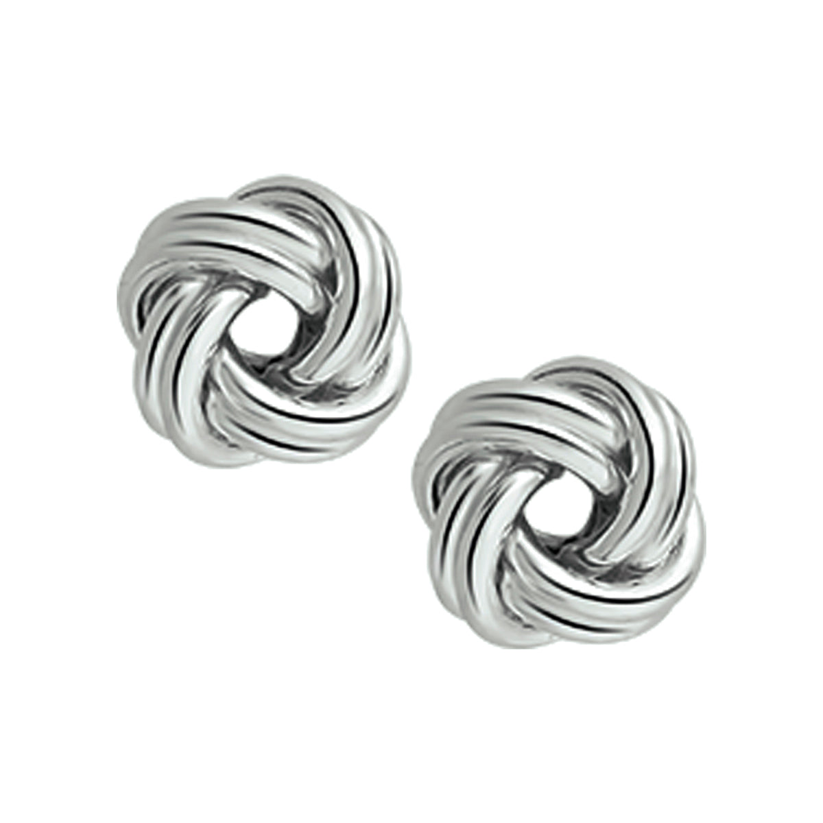 Oorknoppen knoop zilver wit