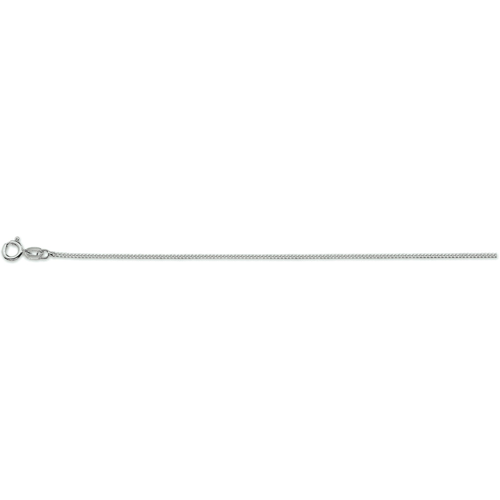 Collier gourmette 4-zijdes geslepen 1,0 mm zilver wit