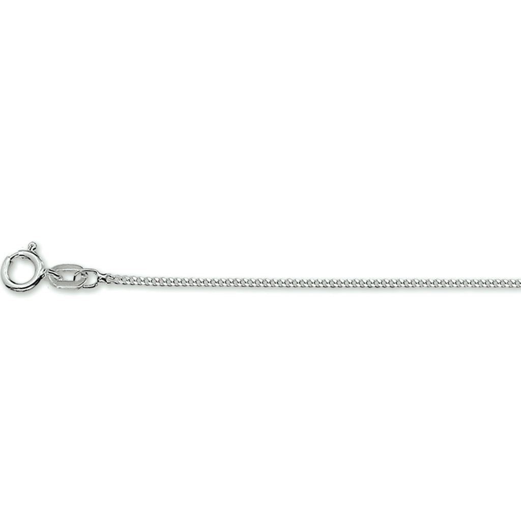 Collier gourmette 4-zijdes geslepen 1,0 mm zilver wit