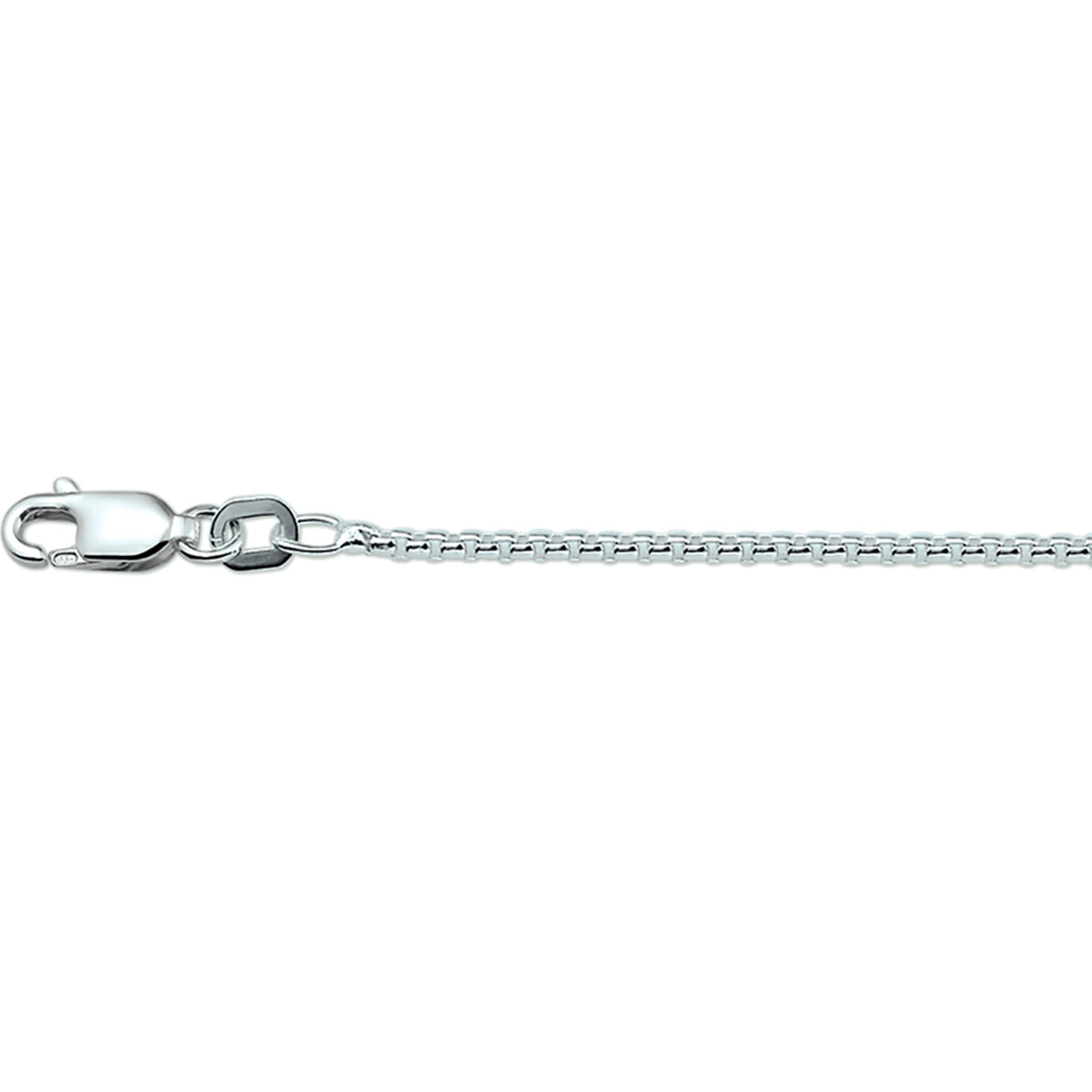 Collier venetiaans bol 1,5 mm zilver wit