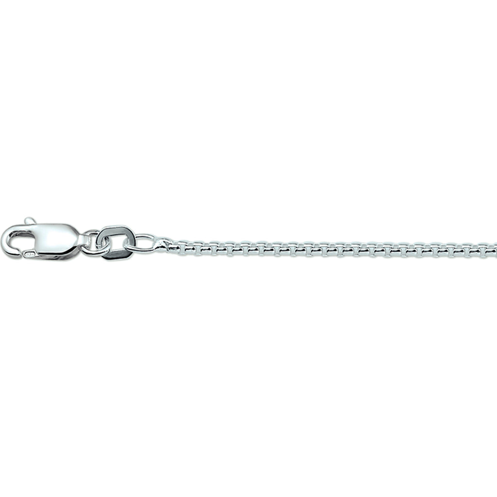 Collier venetiaans bol 1,5 mm zilver wit