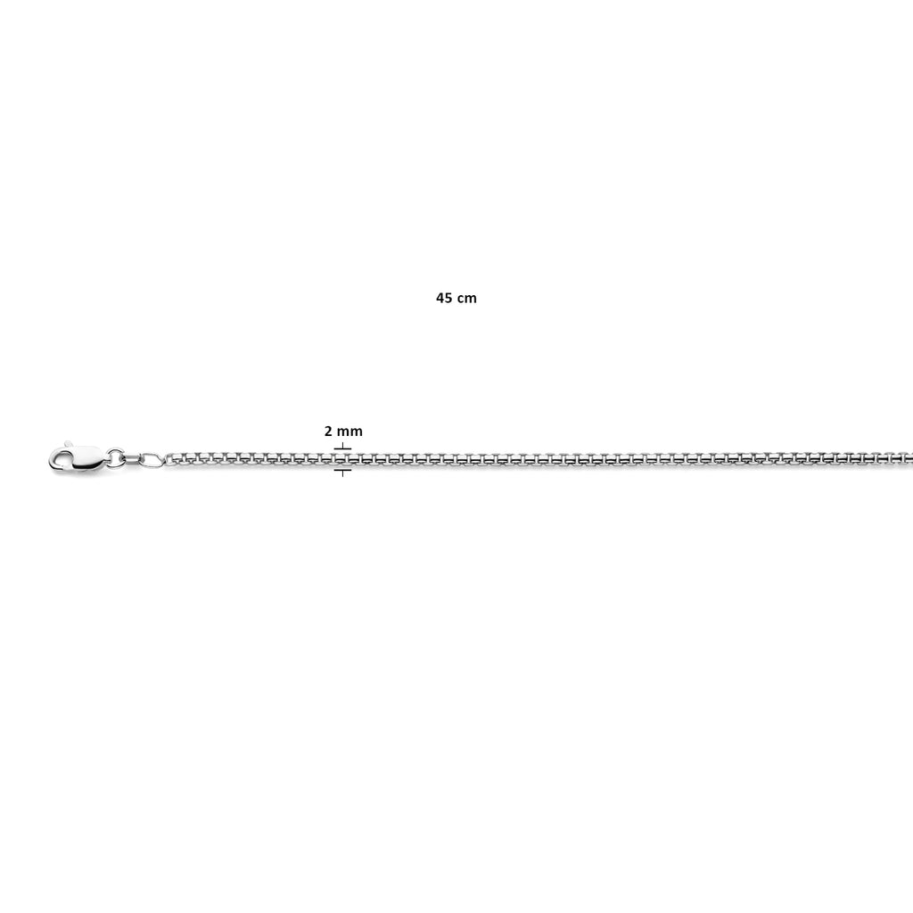 Collier venetiaans bol 2,0 mm zilver wit