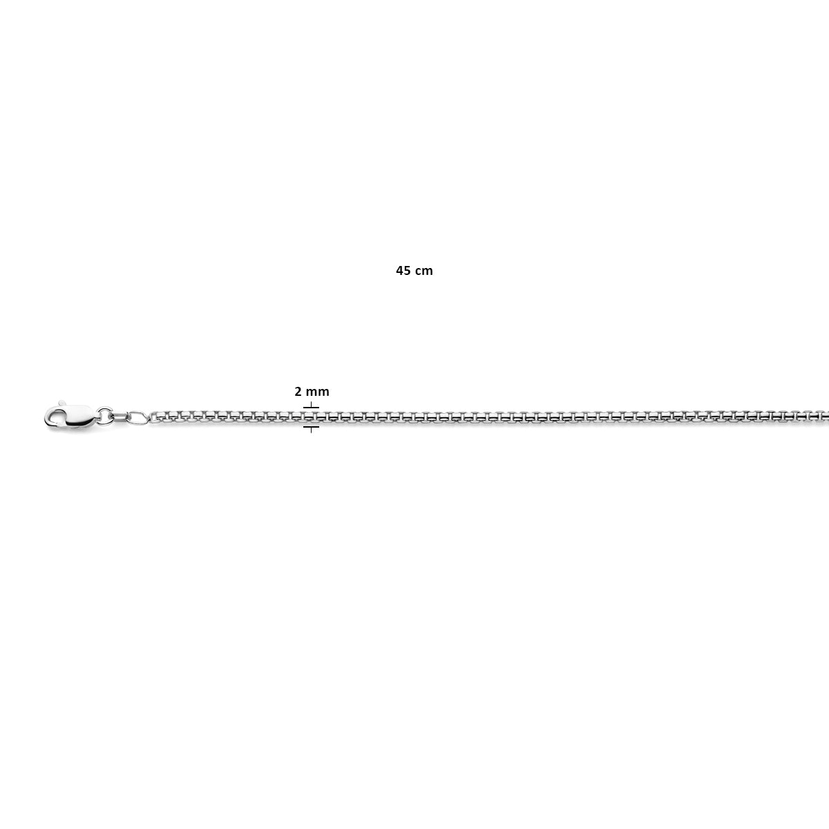 Collier venetiaans bol 2,0 mm zilver wit