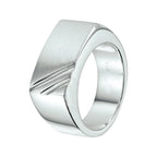 Ring poli/mat zilver wit