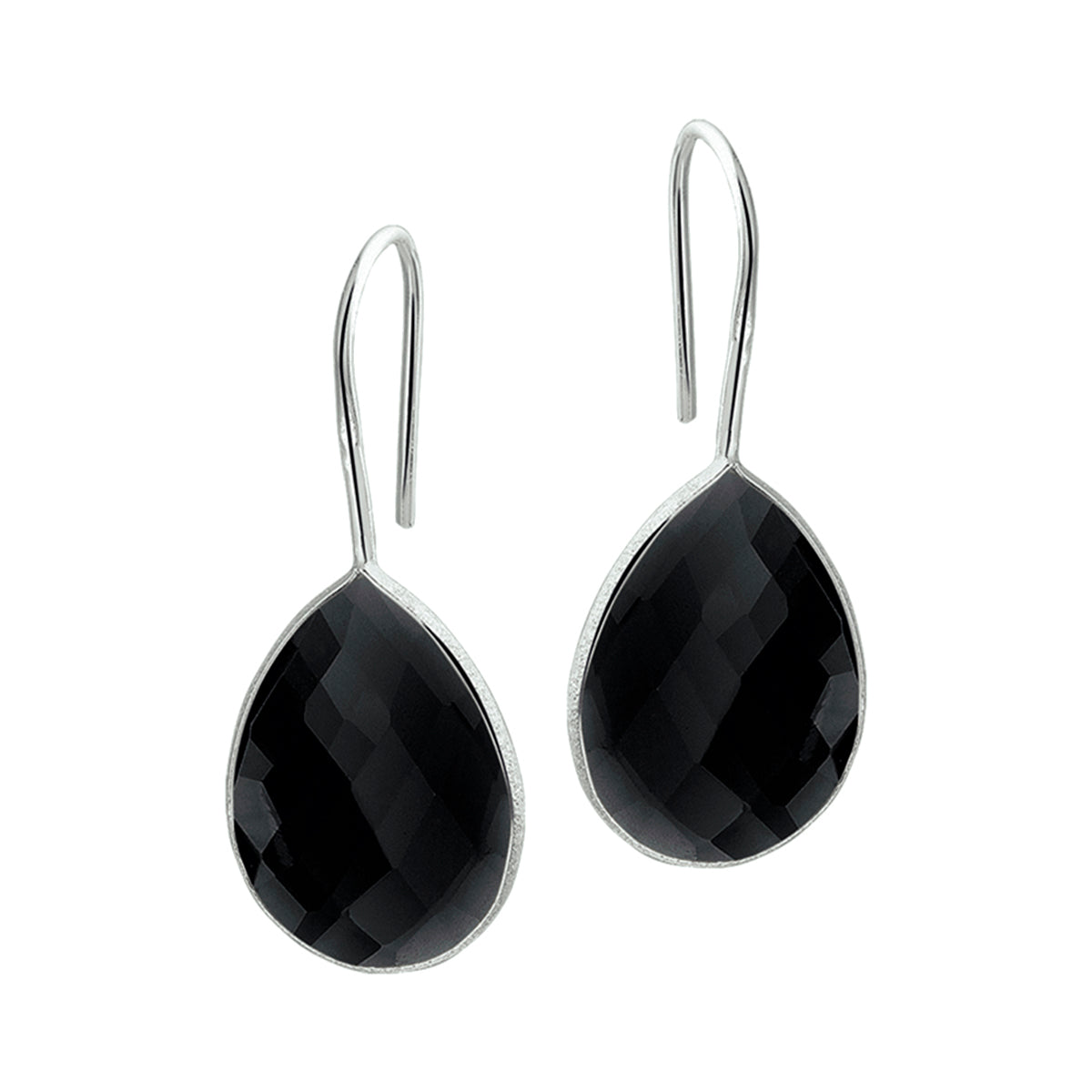 Oorhangers agaat franse haak zilver wit