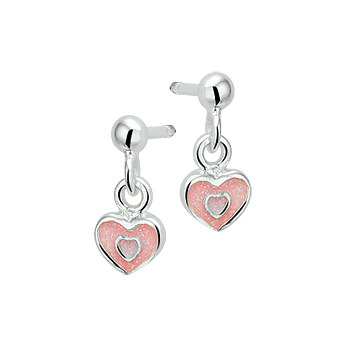 Oorhangers hart zilver wit