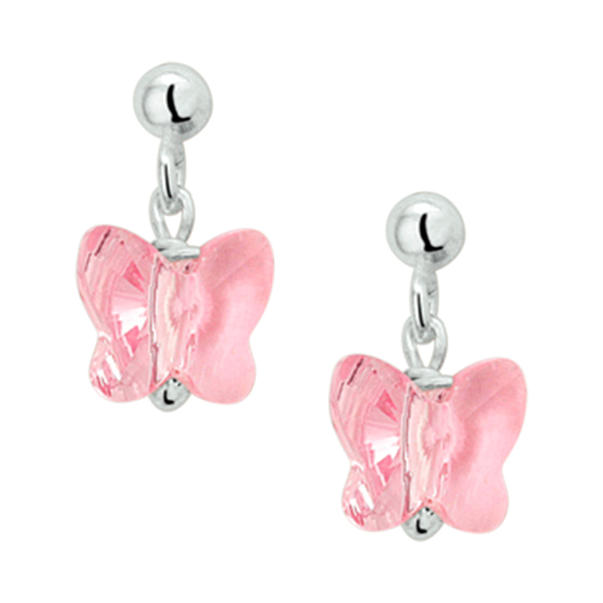 Oorhangers vlinder zilver wit