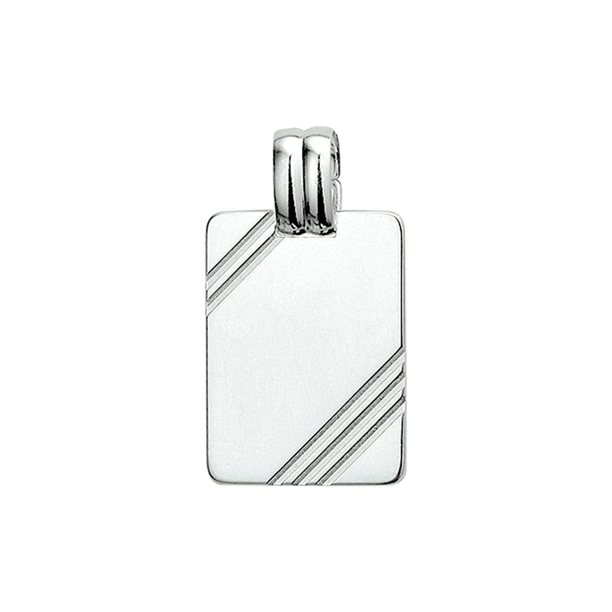 Graveerhanger poli/mat gediamanteerd zilver wit