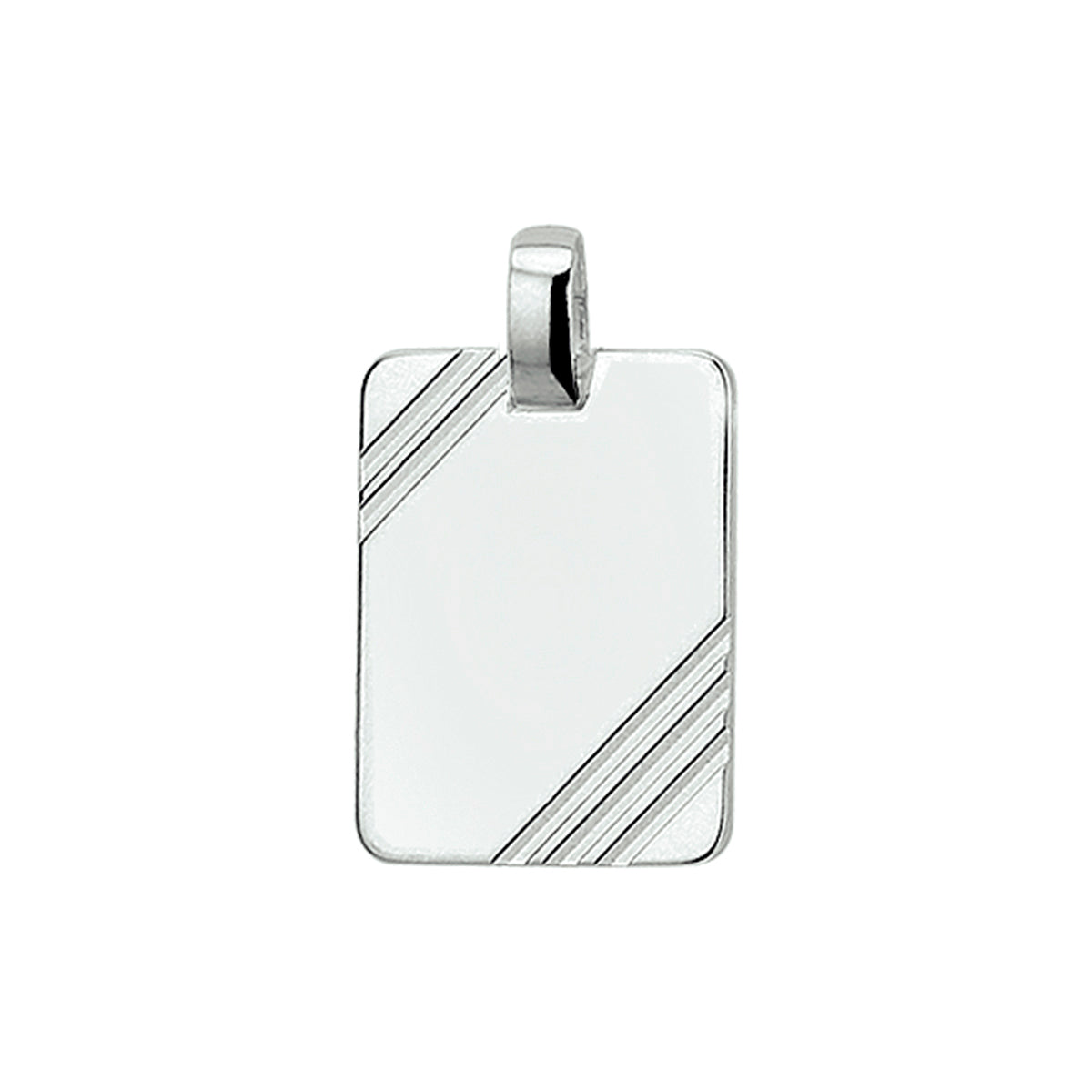 Graveerhanger poli/mat gediamanteerd zilver wit