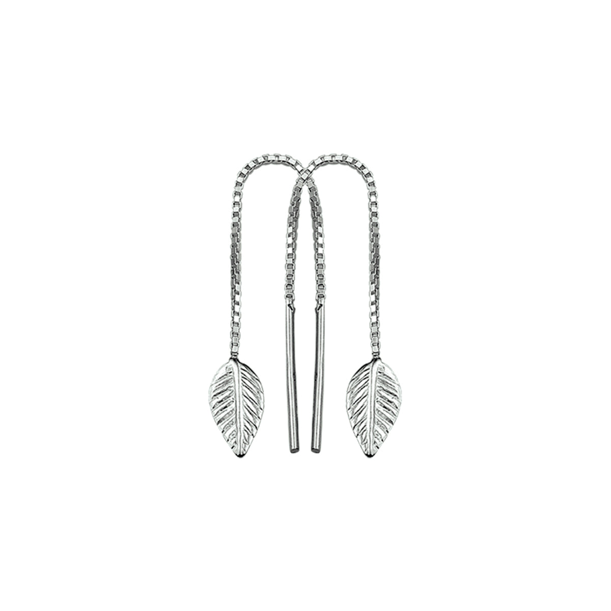 Doortrekoorbellen veer zilver wit